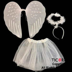 SET ALAS POLLERA Y AURA BLANCA x 1